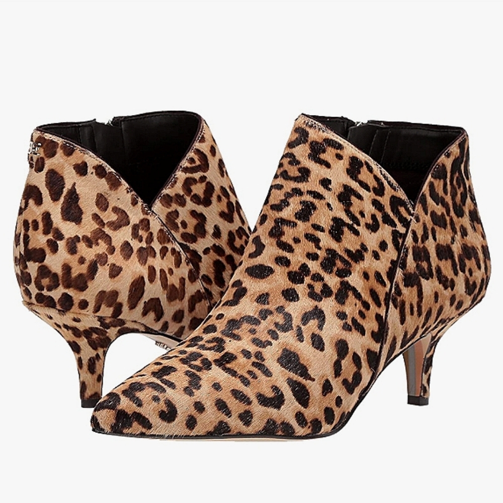New w/Box Sam Edelman Kadison Calf Hair Pointy-Toe Kitten Heel Ankle Boot SZ.7.5